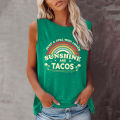 Seeyoushy Just A Girl Who Loves Sunshine and Tacos Print Summer Women Tank Top Sleeveless New Graphic T Shirt Y2k Aesthetic Tops. 