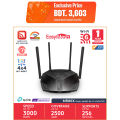 Mercusys MR80X V2.2 AX3000 Dual-Band Wi-Fi 6 Gigabit Router WiFi Speed up to 2402Mbps/5GHz + 574Mbps/2.4GHz, Gigabit 3 LAN Ports, 1 WAN Port Ideal for Gaming.