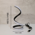LED Spiral Desk Lamp Modern Three Color Dimming USB Power Button Switch Bedroom Bedside Study Home Decoration Desk Lamp. 