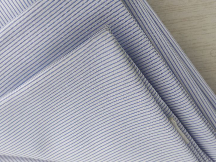 Krip Italia Premium Cotton Oxford Unstitched Shirt Fabric – 2m Cut, Men's Shirting Piece, Breathable & Wrinkle-Resistant – Pinstripe pattern