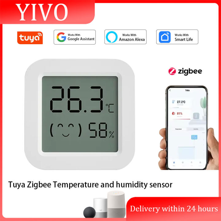Tuya Zigbee3.0 Temperature Humidity Sensor Smart Home Indoor Hygrometer ...