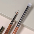 Round Wood Handle Triangular Petal Nail Brush Acrylic Nail Art Liner Brush Stripes Grid Flower Painting Drawing PenManicure Tool.