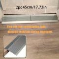 2 Pcs 17.72" Modular Wheelchair Ramp, Lightweight Aluminum Anti-Slip Ramp, Easy Clean For Robot Vacuum Doorway Curb Home Use. 