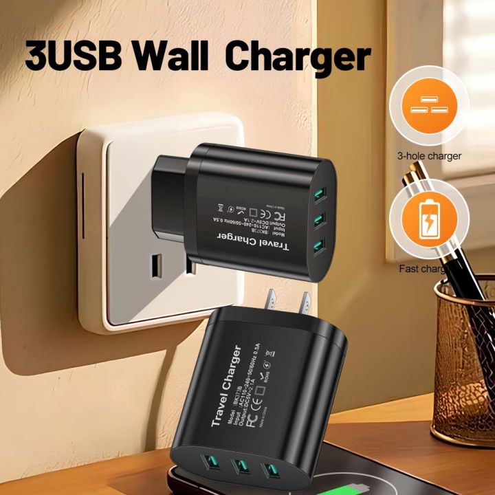 EU/US/UK%203%20Ports%20USB%20Travel%20Charger%20Charge%20Wall%20Charging%20For%20iPhone%20Xiaomi%20Samsung%20Mobile%20Phone%20Plug%20Charging%20Adapter%20-%20Image%203