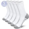 5 Pairs Men's Athletic Socks Sport Running Calf Socks Performance Cushioned Breathable Outdoor Crew Socks for Men Women. 
