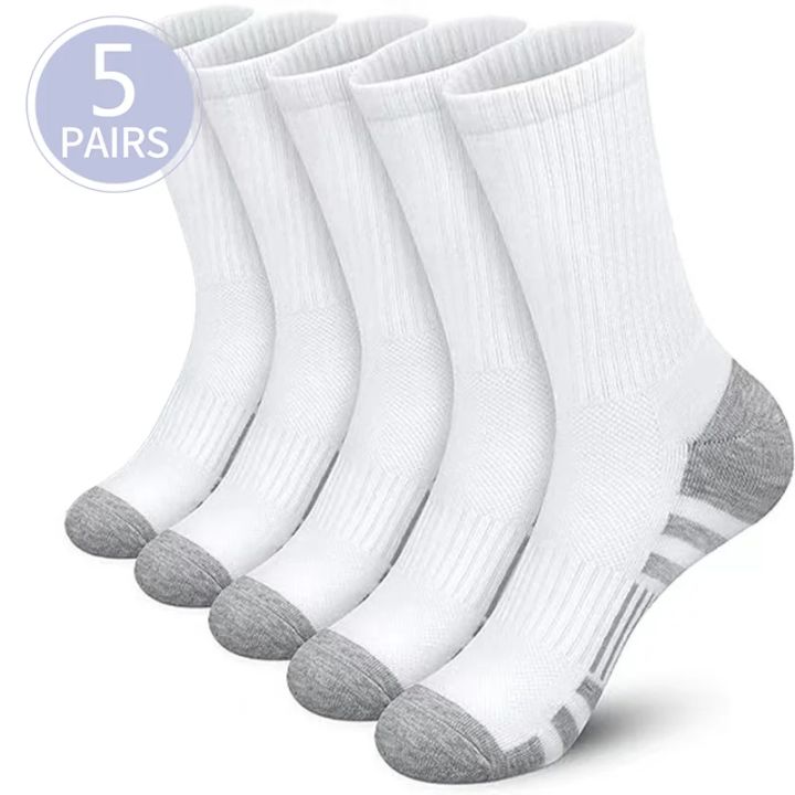 5%20Pairs%20Men's%20Athletic%20Socks%20Sport%20Running%20Calf%20Socks%20Performance%20Cushioned%20Breathable%20Outdoor%20Crew%20Socks%20for%20Men%20Women%20-%20Image%203