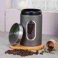 1/3Pcs Coffee Canister Stainless Steel Food Storage Jars with Visual Window Kitchen Storage Coffee Bean Tea-leaf Sealed Cans. 