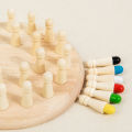 Kids Wooden Memory Match Stick Chess Fun Color Game Board Puzzles Educational Toy Montessori Cognitive Learning Toy for Children. 
