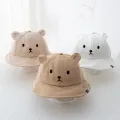 Cute Bear Baby Bucket Hat With Ears Boy Girl Cotton Kids Sun Hat Outdoor Summer Child Panama Cap. 