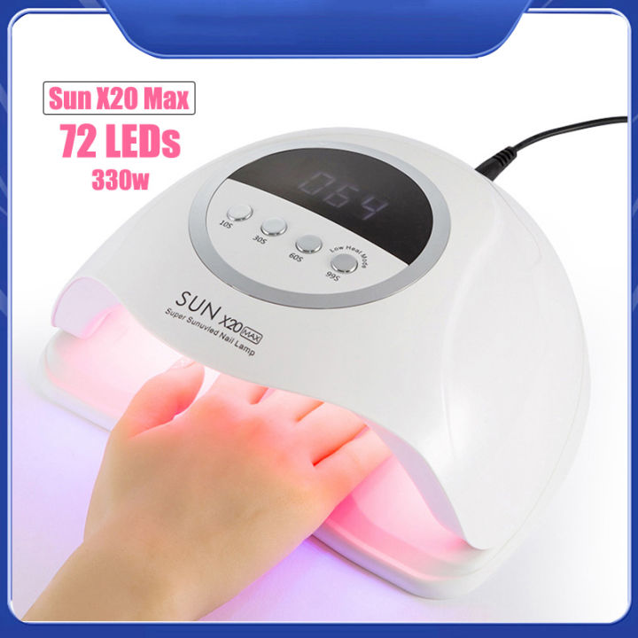 330W SUN X20 MAX UV LED Nail Lamp for Manicure Gel Polish Drying Machine with Large LCD Touch Professional Smart Nail Dryer Tool
