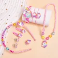 Children's Necklace Unicorn Quartz Watch Ear Clip Scrunchie Set Explosive European and American Ear Clip Scrunchie Ring. 