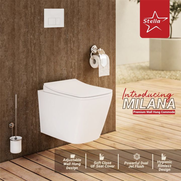 Upgrade your bathroom with the sleek and modern MILANA wall-hung commode from Stella. Experience elegance and hygiene redefined! 🌟🚽
#StellaMilana #BathroomGoals #WallHungCommodeb