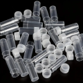 50Pcs 5ML Plastic Sample Small Bottle Vial Storage Vial Storage Container Test Tube with Screw Caps for Lab powder Sample. 