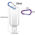 5Pcs Empty Hand Sanitizer Travel Bottle 30ml 50ml Size Holder Hook Keychain Carriers Flip Cap Reusable Portable Empty Bottles. 