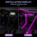 Flexible EL Wire Lights with App Control Ambient Atmosphere Strip Light Decorative Lamps 12V Car Interior Neon RGB Led Strip.