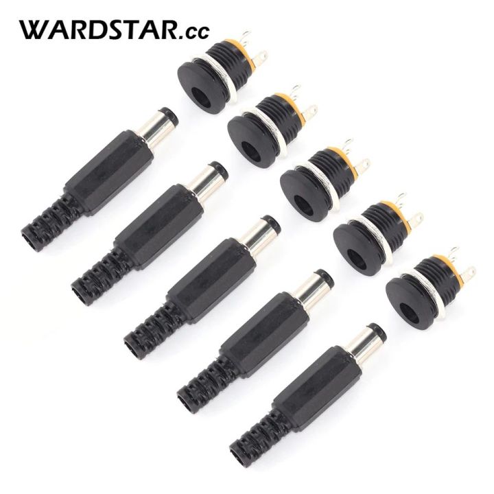 DC12V%205.5%20x%202.1mm%20Plastic%20Male%20Plugs%20DC022%20DC%20Power%20Socket%20Female%20Jack%20Screw%20Nut%20Panel%20Mount%20Connector%20-%20Image%202