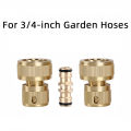 3/4" Brass Hose Quick Connect Set - Universal Garden Connectors Kit with 2 Quick Connectors & 1 Hose Repair Connectors Fitting. 