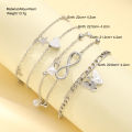 【Get the Perfect Fit】 Bohemian Summer Beach Anklet Set For Women Vintage Silver Color Pearl Butterfly Star Heart Pendant Charm Chain On Leg Jewelry.