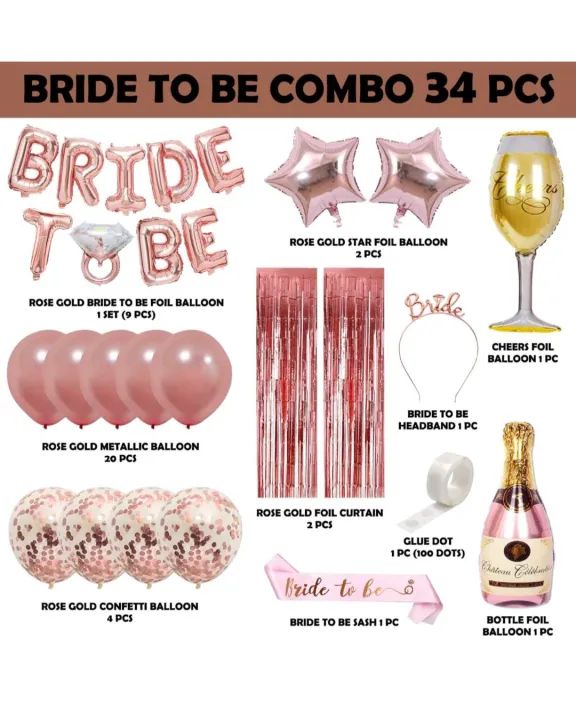 Bachelorette%20Party%20Decorations%20-%2034pcs%20Bride%20To%20Be%20Decoration%20Set%20Combo%20%7C%20Bride%20To%20Be%20Foil%20Balloon%20Banner%20%7C%20Bride%20To%20Be%20Sash%20And%20Crown%20%7C%20Rose%20Gold%20Metallic%20Balloons%20%7C%20Bride%20To%20Be%20Props%20-%20Image%202