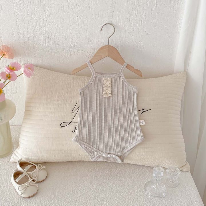 INS%20summer%20baby%20pit%20lace%20double%20button%20sling%20jumpsuit,%20baby%20girl%20simple%20and%20comfortable%20jumpsuit%20-%20Image%204