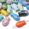 10PCS Retro Small Fish Beads Charms Ceramic Spacer Loose Beads For Jewelry Making Crafts Handmade DIY Bracelet Accessories. 