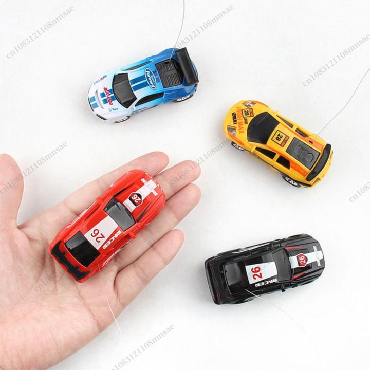 Coke Can Remote Control Racing Vehicle Battery Operated Mini RC Car LED Lights RC Racing Drift Car with Roadblocks for Kids Boys