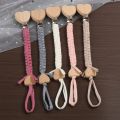 New Pacifier Weave Chain Pendant for Beech Wooden Heart Nipple Holder Soother Chain Clips Teethers for Baby Accessories. 