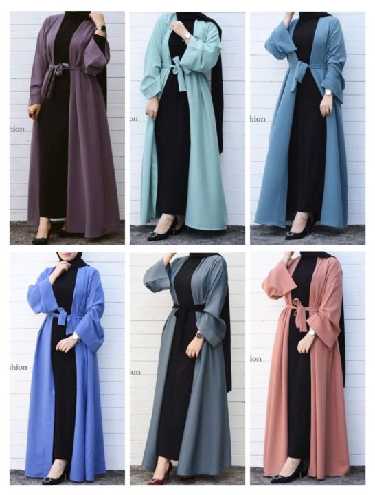 Ultra Modern 4 Pcs Abaya Set - Professional Designer, Inner, Robe, Belt, Black Stole