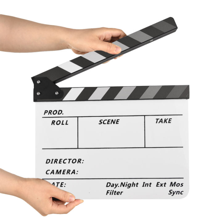 Acrylic Clapperboard Film Clapboard Movie Director's Slate Cut Action Scene Clapper Board Film Slate Dry Erase Clapperboard