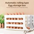 4-Tier Egg Holder for Fridge – Auto-Rolling, Space-Saving Egg Dispenser with Large Capacity (Holds 30 Eggs). 