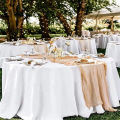 White Round Tablecloths Overlay Cover, Smooth Fabric Table Cloth, Wedding Party, Hotel Decor, Multi Size Optional, 145-335cm. 
