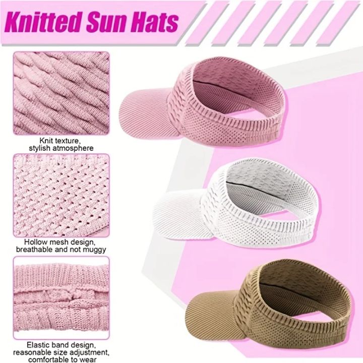Casual%20Elastic%20Knitted%20Cap,%20Breathable%20Women's%20Empty%20Top%20Sunshade%20Hat%20For%20Outdoor%20Sports%20And%20Sun%20Protection%20-%20Image%206