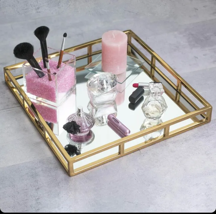 Mirror%20Vanity%20Tray,%20Gold%20Perfume%20Tray%20with%20Side%20Rails%20Ideal%20for%20Makeup,%20Jewelry%20%20tray%20and%20vanity%20serving%20tray%20-%20Image%204