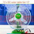 solar dc table fan 12 inches 12 volt. 