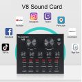 V8 V8S Audio Mixer USB External Headset Microphone Webcast Personal Live Broadcast Sound Card For Phone Computer. 