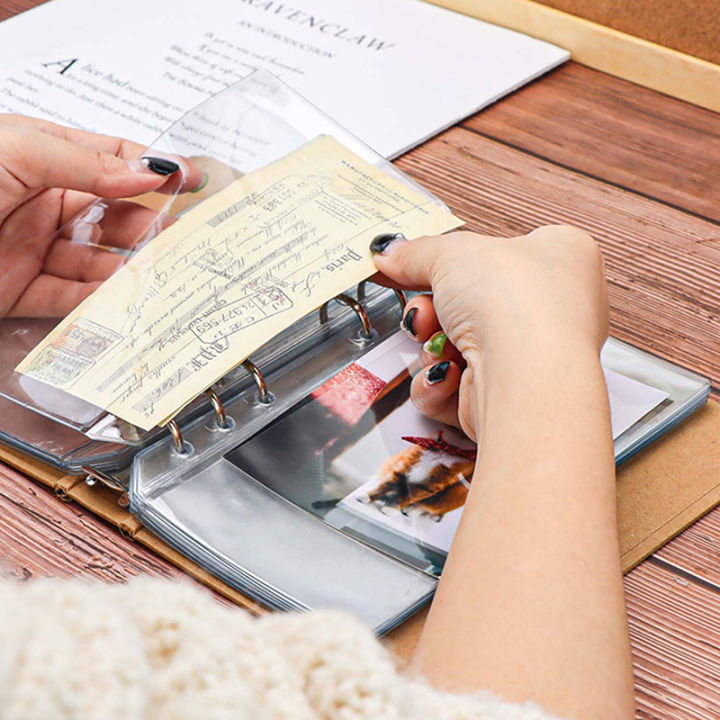 6pcs%20Convenient%20Clear%20PVC%20A5%20A6%20A7%20Binder%20Pockets%20Clear%20Zipper%20Folders%20For%206-Ring%20Notebook%20Binder%20Files%20Reports%20Binder%20-%20Image%204