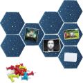 1PCS Felt Board Tile Hexagonal Notice Cork Self Adhesive Pin Board Notice Message Room Wall Decor Sticky Notes Photo Display. 