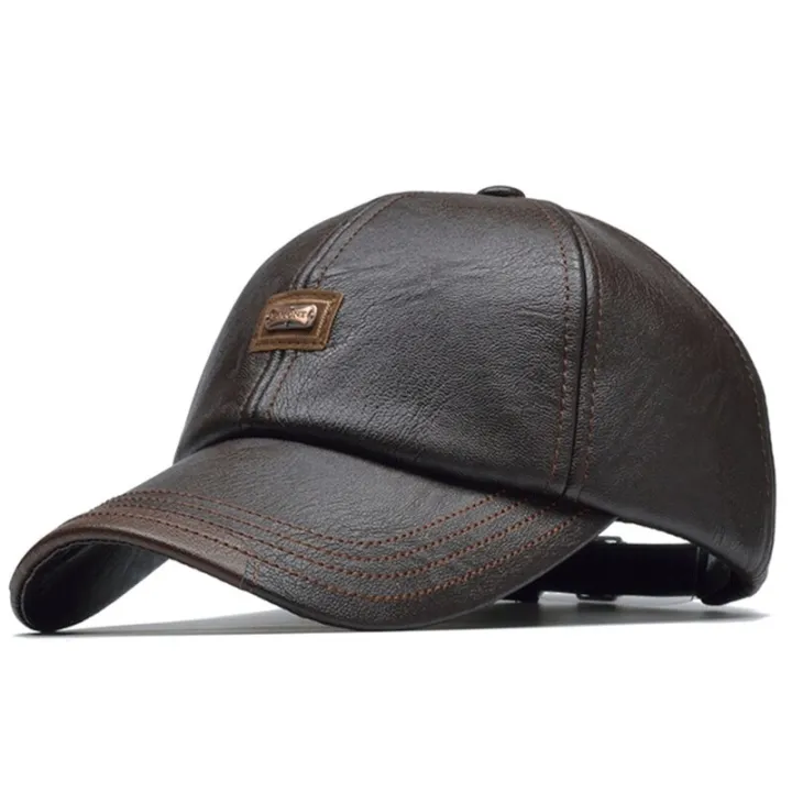 Pu%20Leather%20Letter%20Label%20Baseball%20Caps%20Spring%20and%20Autumn%20Outdoor%20Adjustable%20Casual%20Hats%20Sunscreen%20Hat%20-%20Image%203