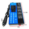 Car inverter 1500W peak dc12v/24V to 220V power inverter socket with 4 USB for car electronics. 