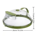 10-Inch Microwave Splatter Cover Clear Plastic Heat Resistant Microwave Oven Dish Plate Cover with Handle and Water Steamer. 