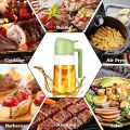 2 in 1 Oil Spray and Oil Container, 450ml Olive Oil Spray Bottle,Cooking Oil Spray Glass for Used for Air Fryer, Baking, Grilling. 