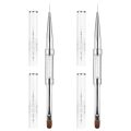 1/2/3Pcs Double Ended Nail Art Brush Set Oval Gel Liner Poly Gel with Steel Pusher Rhinestone Handle French Manicure UV Gel.