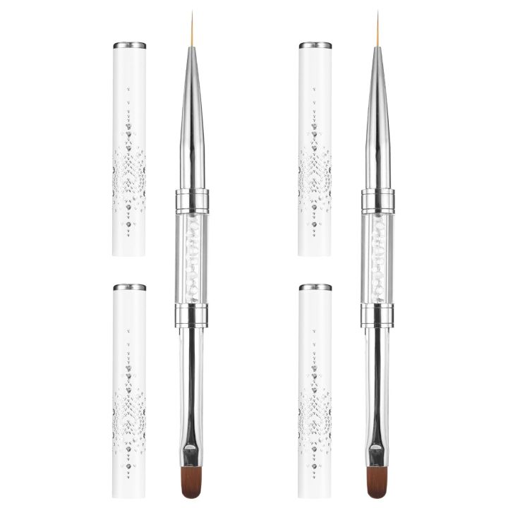 1/2/3Pcs%20Double%20Ended%20Nail%20Art%20Brush%20Set%20Oval%20Gel%20Liner%20Poly%20Gel%20with%20Steel%20Pusher%20Rhinestone%20Handle%20French%20Manicure%20UV%20Gel%20-%20Image%202