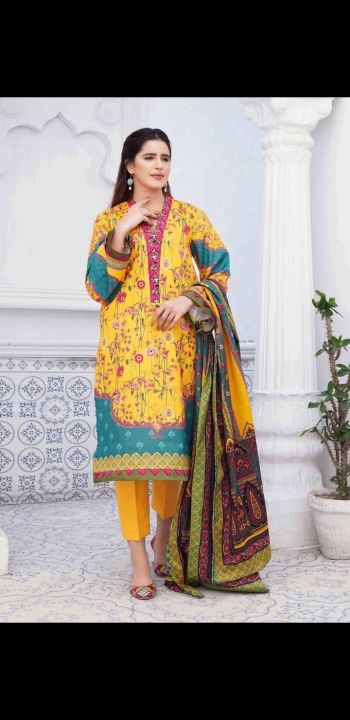 Name: Malal
Brand: Kaameh
Collection: Dastoor Spring Summer'23
Fabric: Lawn
Design: Printed
Item: 03 Piece Unstitched