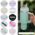 For Stanley 40oz Reusable Straw Cap 40Oz Tumbler Flip Straw Lid Replacement Spill Proof Reusable Splash Resistant Tumbler Cover. 