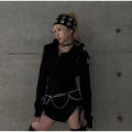 Metal hole headband, punk hip-hop style, fashionable headwear for girls, rock y2k elastic headband.