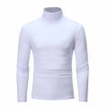 Autumn Winter Men's High Neck T-shirt Slim Fit Fashion High Elastic Long Sleeve Cotton Casual Breathable Apparel Pullover. 
