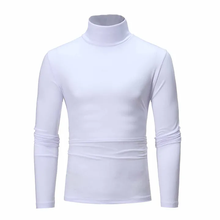 Autumn%20Winter%20Men's%20High%20Neck%20T-shirt%20Slim%20Fit%20Fashion%20High%20Elastic%20Long%20Sleeve%20Cotton%20Casual%20Breathable%20Apparel%20Pullover%20-%20Image%204