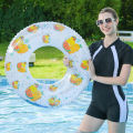 1 Pc Duck Pattern Inflatable Swim Ring, Pool Float, Water Sports Float Ring for Lake, Pool and Beach Party Floating Fun.