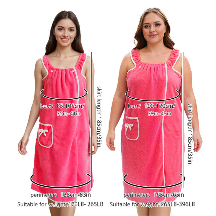 1pc,%20coral%20velvet%20women's%20bath%20skirt,%20wearable%20bath%20towel%20wrap%20women's%20absorbent%20Beach%20Spa%20gym%20bathrobe,%20slip%20skirt%20bath%20-%20Image%205